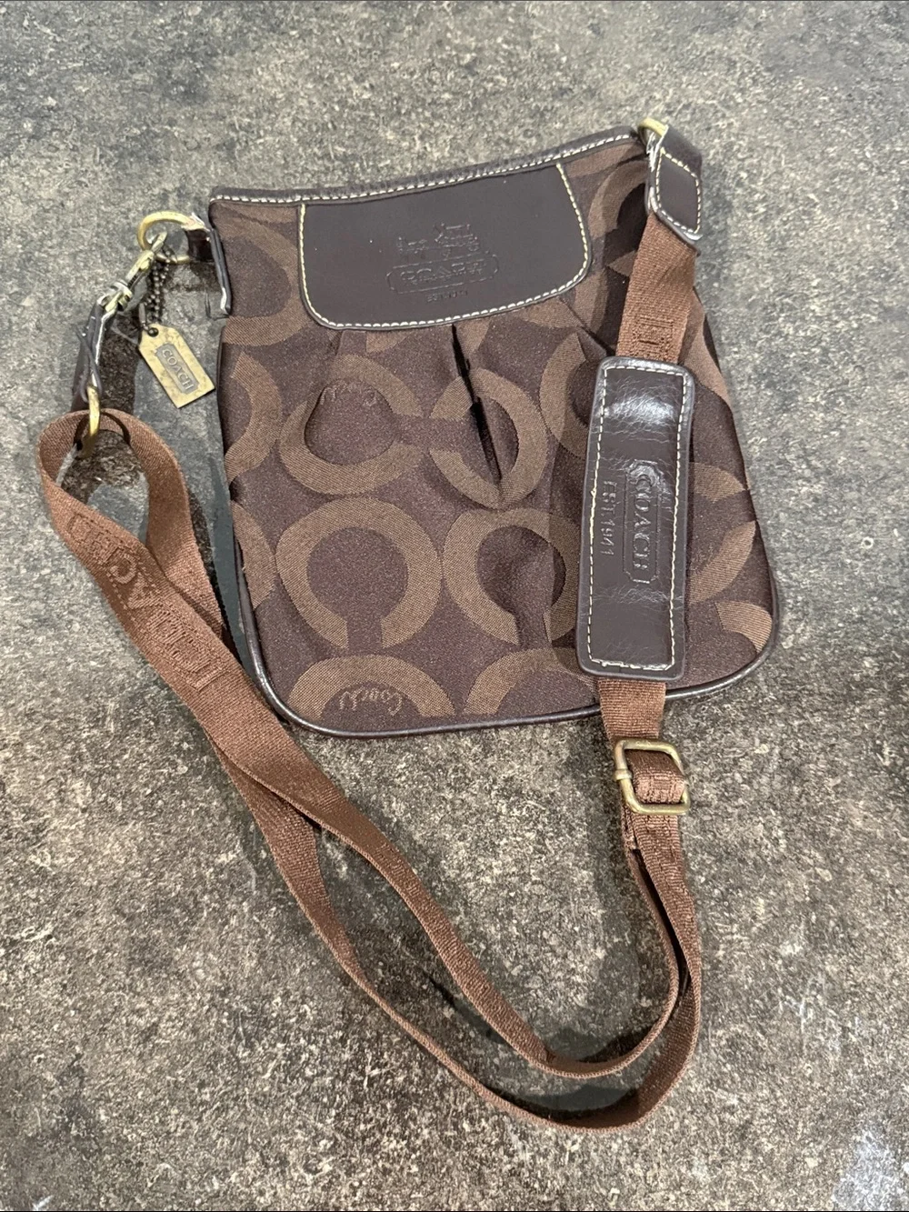 Vintage Coach Brown Madison Crossbody Bag